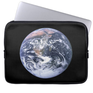 Vintage Blaues Marmor Erde Weltraum Foto Schwarz Laptopschutzhülle