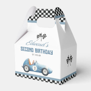Vintage Blaues Rennauto Geburtstag jedes Alters Geschenkschachtel