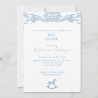 Vintage Blaues Schaukelpferd Baby Shower