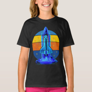 Vintage Blaues Space Shuttle Raumschiff T-Shirt