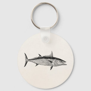 Vintage Blaufisch-Fische - Wasserfisch-Schablone Schlüsselanhänger