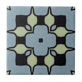 Vintage blaugrüne Geometrie Fliese