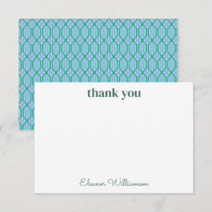 Vintage Blaugrüne Hochzeitsdusche Benutzerdefinier Dankeskarte
