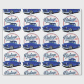Vintage Blaulastwagen Geschenkpapier (Flach)