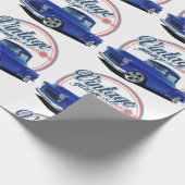 Vintage Blaulastwagen Geschenkpapier (Ecke)
