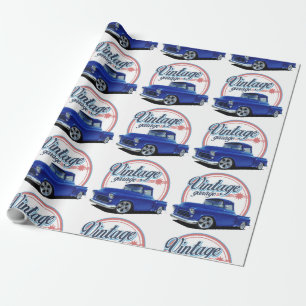 Vintage Blaulastwagen Geschenkpapier