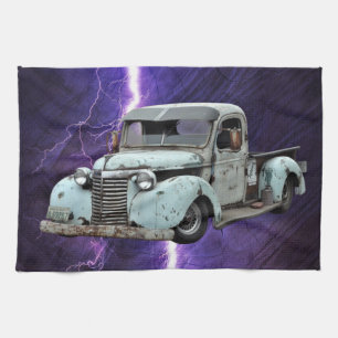Vintage Blaulastwagen Geschirrtuch