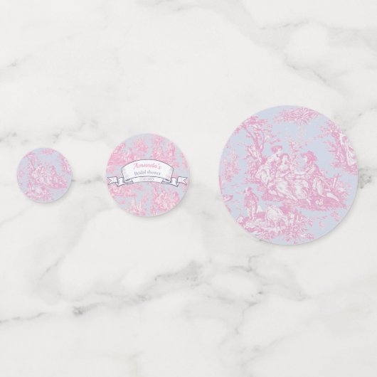 Vintage bläulich-rosa Dusche Konfetti (Vorderseiten)