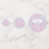 Vintage bläulich-rosa Dusche Konfetti (Rückseiten)