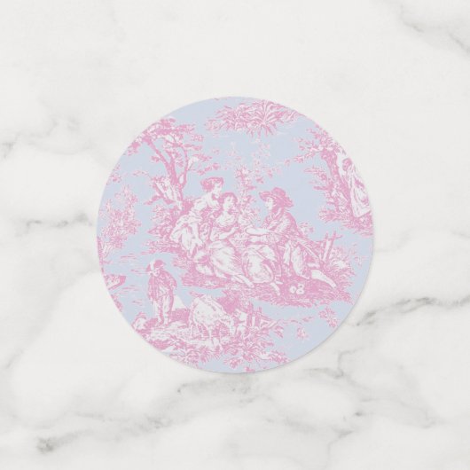 Vintage bläulich-rosa Dusche Konfetti (Klein Vorderseite)