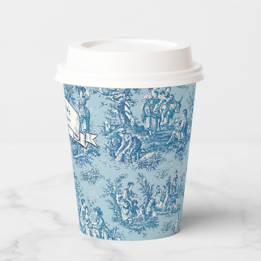 Vintage bläuliche aquamarine Jouilette Pappbecher (Links)