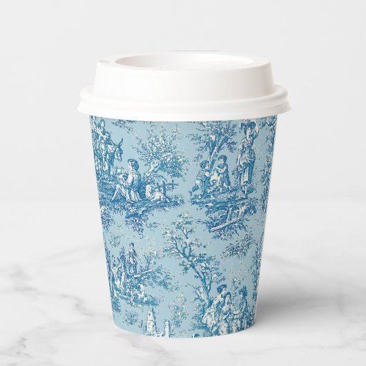 Vintage bläuliche aquamarine Jouilette Pappbecher (Rückseite)