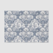 Vintage bläuliche nahtlose Jouy-Toile Seidenpapier (Vorderseite)