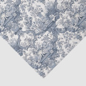 Vintage bläuliche nahtlose Jouy-Toile Seidenpapier (Ausschnitt)