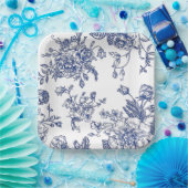 Vintage, bläuliche Papiertafel Pappteller (Party)