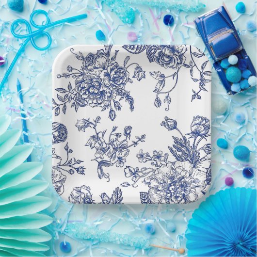 Vintage, bläuliche Papiertafel Pappteller (Party)