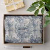 Vintage bläuliche Vase Toile de jouy Seidenpapier (Geschenk)