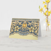 Vintage Blautafel Karte (Gelbe Blume)