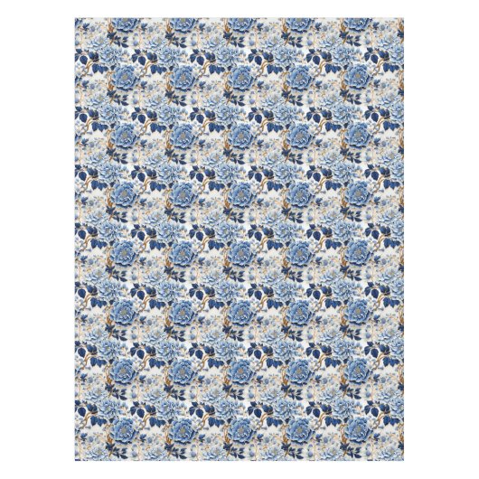 Vintage Blautönen Tischdecke (Vorderseite)