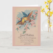 Vintage Blauvögel Gerne Grußkarte Karte (Gelbe Blume)