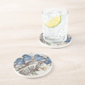 Vintage Blauvogeldarstellung Getränkeuntersetzer (Seite)