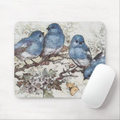 Vintage Blauvogeldarstellung Mousepad (Mit Mouse)
