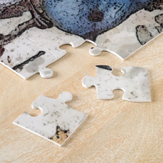 Vintage Blauvogeldarstellung Puzzle (Seite)