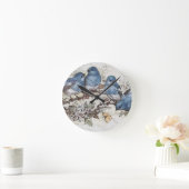 Vintage Blauvogeldarstellung Runde Wanduhr (Zuhause)