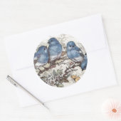 Vintage Blauvogeldarstellung Runder Aufkleber (Umschlag)