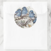 Vintage Blauvogeldarstellung Runder Aufkleber (Tasche)