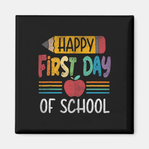 Vintage Bleistift Froher erster Schultag Lehrer B Magnet