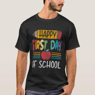 Vintage Bleistift Froher erster Schultag Lehrer B T-Shirt