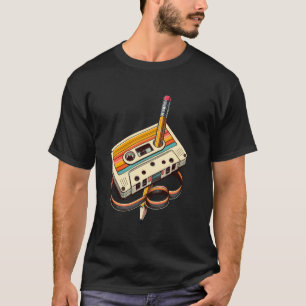 Vintage Bleistift Rückspul-Kassette Tonband Nostal T-Shirt