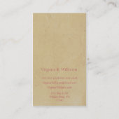 Vintage Bleistifte Visitenkarte (Rückseite)