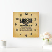 Vintage Blick GRILLEN Restaurant-Uhr Quadratische Wanduhr (Zuhause)