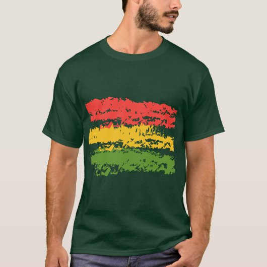Vintage Blick Rasta Streifen T-Shirt (Vorderseite)