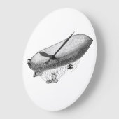 Vintage Blimp Old Zeppelin Retro Hot Air Balloon Große Wanduhr (Winkel)