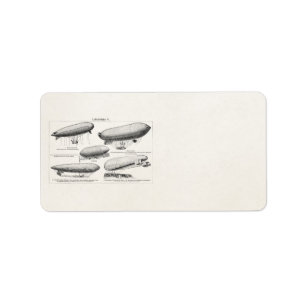 Vintage Blimps Zeppelin Retro Heißluftballons Adressaufkleber