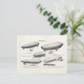 Vintage Blimps Zeppelin Retro Heißluftballons Postkarte (Stehend Vorderseite)