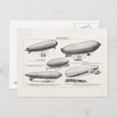 Vintage Blimps Zeppelin Retro Heißluftballons Postkarte (Vorne/Hinten)