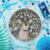 Vintage Bling Sphynx Katze von Rex Cats Pappteller (Party)
