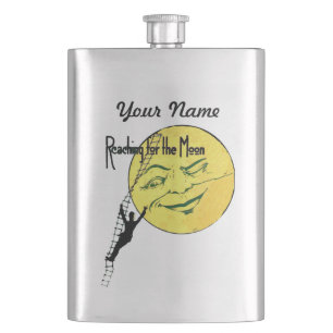 Vintage blinzelnde Mond-Mann-Leiter-Reichweite fü Flachmann