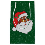 Vintage blinzelnde schwarze Sankt-Pop-Kunst Kleine Geschenktüte (Vorderseite)