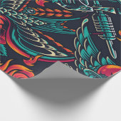 Vintage Blitztätowierungen nahtlos  Geschenkpapier (Ecke)