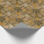 Vintage-Block-Blumen-Design Geschenkpapier (Ecke)
