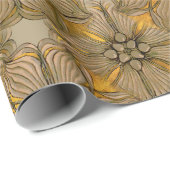 Vintage-Block-Blumen-Design Geschenkpapier (Rolleneckpunkt)