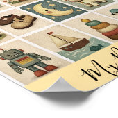 Vintage Block Custom Nursery Poster (Ecke)