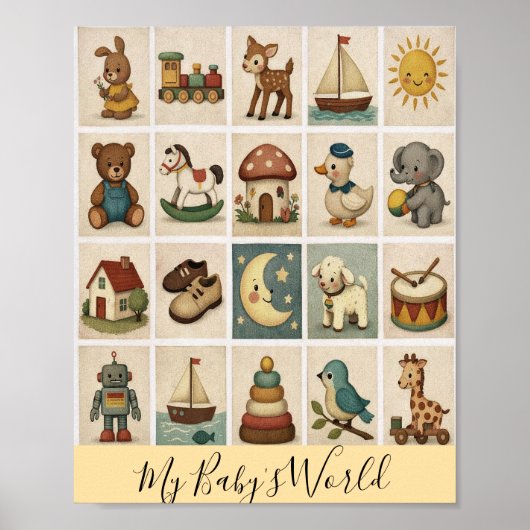 Vintage Block Custom Nursery Poster (Vorne)