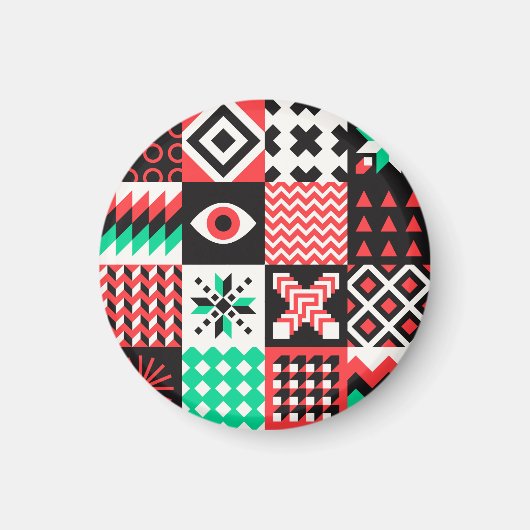 Vintage Blockformen Abstrakter Hintergrund. Magnet (Vorne)
