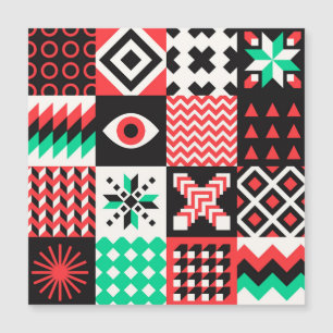 Vintage Blockformen Abstrakter Hintergrund. Magnetkarte